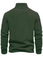 Autumn-Winter Plush Top Half-Zip Sweatshirt Trendy Warm Clothing - Dark Green