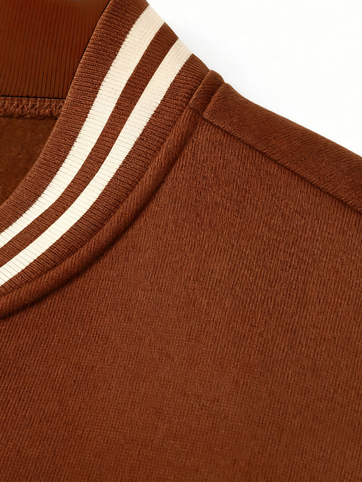 Heavy Fabric American Baseball Jacket, Durable And Non-Deforming, American Retro Street Style 1990 Large A Letter Coat - Coffee Color