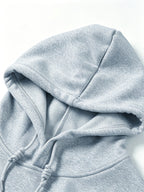 Hooded Sweatshirt with Printed Pattern, Autumn/Winter Style Sweatshirt NYC - Light Gray 1