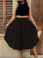 2pcs Cross-Border Spring/Summer New Solid Color Versatile High-Waist Casual Shorts for Women - navy blue plus black