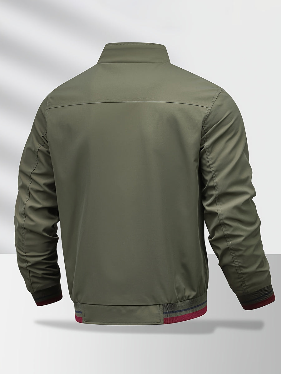 Men'S Jacket, Business Commute Biker Casual Flight Jacket, Casual Sports All-Match Jacket, Perfect Gift for Halloween, Christmas, And Valentine'S Day, Ideal Present - Green