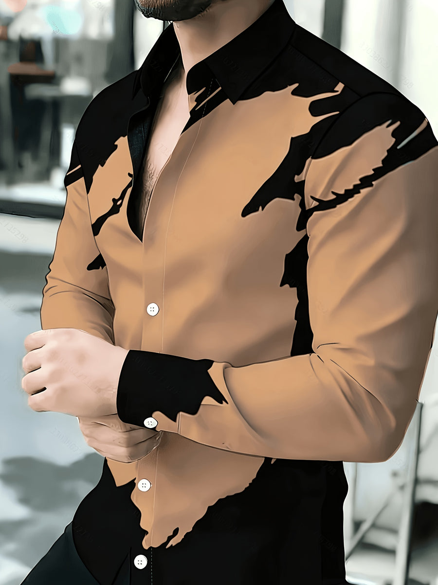 New Men's Fashion Trend Long-Sleeve Shirt, Casual Long-Sleeve Shirt for Young Men, Versatile Long-Sleeve Shirt for Business and Office Wear - Mixed colors