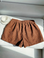 Embroidered Corduroy Shorts for Women | Casual Style, Suitable for All Seasons - Rust