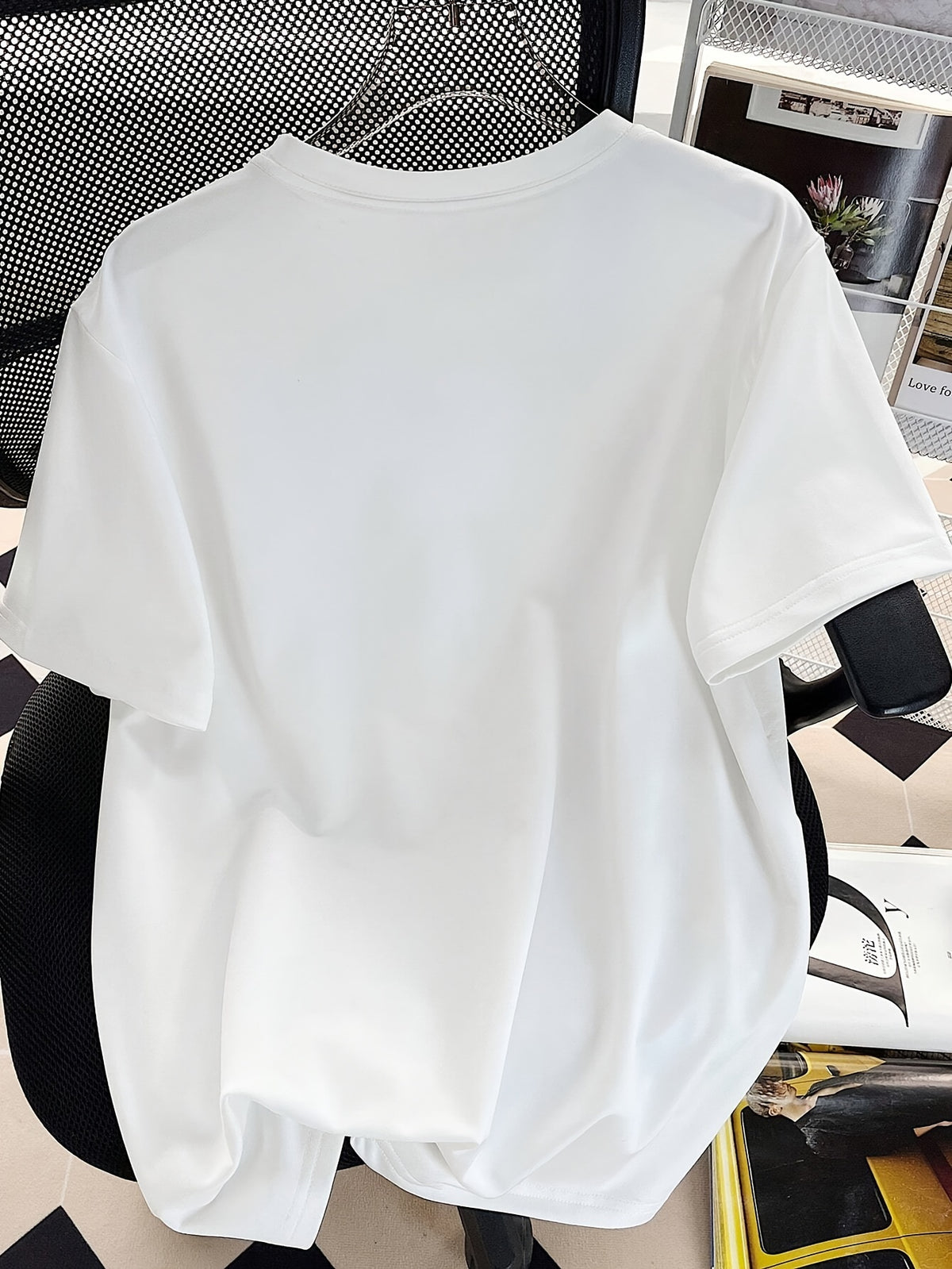 Western Fashion Casual Printed Athletic T-Shirt Top - White