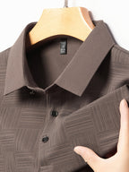 3pcs Set Upon Arrival, Men'S Summer Quick-Drying Breathable Polo Shirt, Commute Lapel Casual Top - Dark Gray