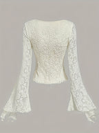 Romantic Elegant Front Tie Shirt, Cute Women'S T-Shirt, Princess Top For, Going Out Top - Apricot