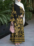 Women'S Middle Eastern Style Muslim Elegant Robe Dress, Suitable for Malaysian Dress, Middle Eastern Dubai Retro Ethnic Style Long Dress, Loose Hip-Covering Cut, Suitable for Banquets, Prayer, Visiting Friends, Structured Non- Craft - Mixed colors