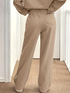 2025 New Arrival Recommendation: Trendy European and American Style Long Pants, Wide-Leg Fashionable Women's Outdoor Sports Pants, Simple Style Women's Pants, Straight-Leg Cargo Pants - Apricot