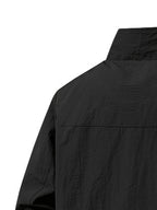 Men'S Stand-Collar Business Casual Jacket, New Spring And Autumn Outdoor Windbreaker, Windproof And Loose Jacket, Men'S Fashion - Black
