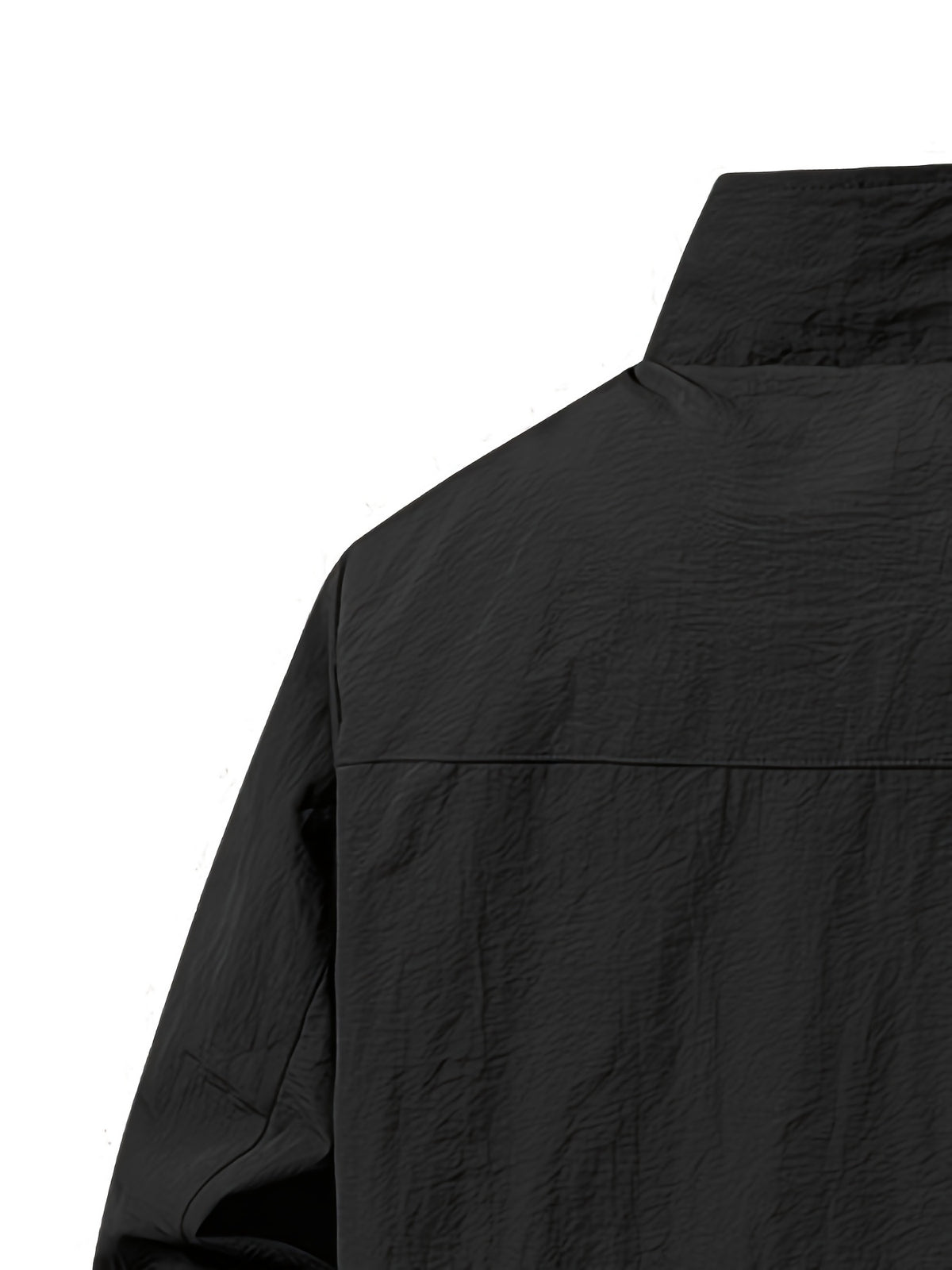 Men'S Stand-Collar Business Casual Jacket, New Spring And Autumn Outdoor Windbreaker, Windproof And Loose Jacket, Men'S Fashion - Black