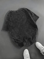 Stylish Women'S Printed T-Shirts. Vintage-Style Washed T-Shirts. High-Quality Spring/Summer Tops with a Small Round Neck. Perfect for Everyday Fashion And a Great Gift for Women - Deep Grey