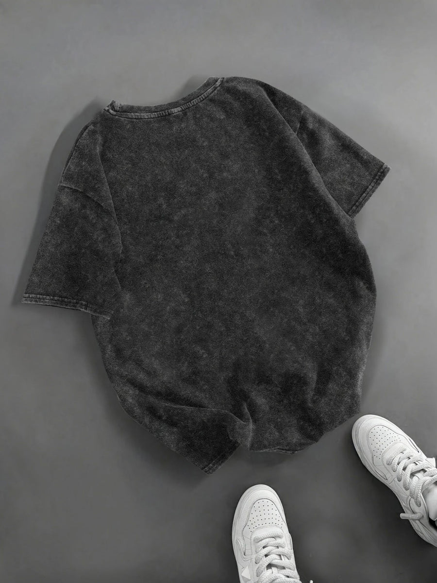Stylish Women'S Printed T-Shirts. Vintage-Style Washed T-Shirts. High-Quality Spring/Summer Tops with a Small Round Neck. Perfect for Everyday Fashion And a Great Gift for Women - Deep Grey