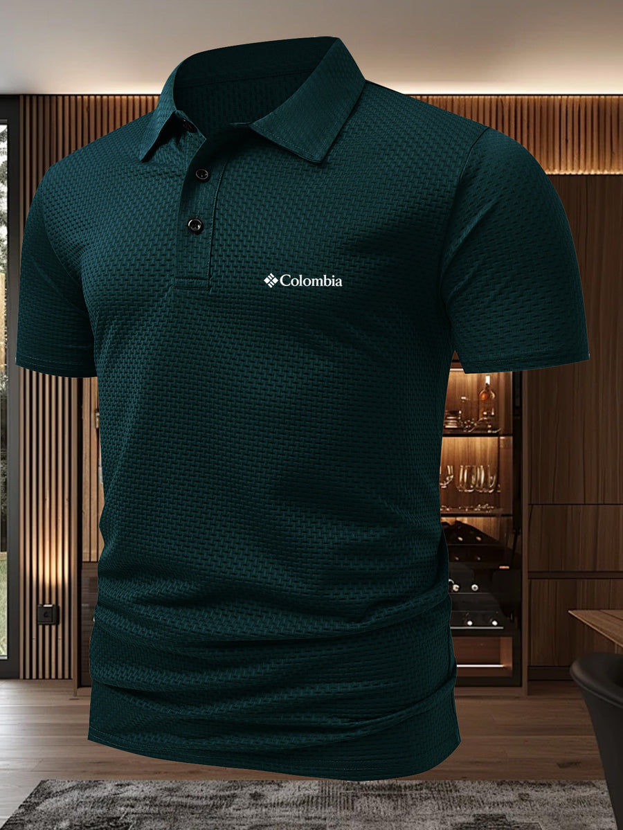 Men'S Summer Casual Polo Shirt. Loose Fit, Breathable, Lapel Collar, Short Sleeve Top, Premium Business Casual Solid Color Pullover, Suitable for Outdoor Sports Like Tennis, Golf, Running, Casual Wear - Dark Green