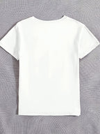 Women'S White Casual T-Shirt, Short Sleeve Crew Neck with Golden Embossed "Milano Italy" Lettering Print, Fabric Comfortable Daily Top in Multiple Sizes Available, Ideal for Everyday Casual Wear And Shopping Outings - White