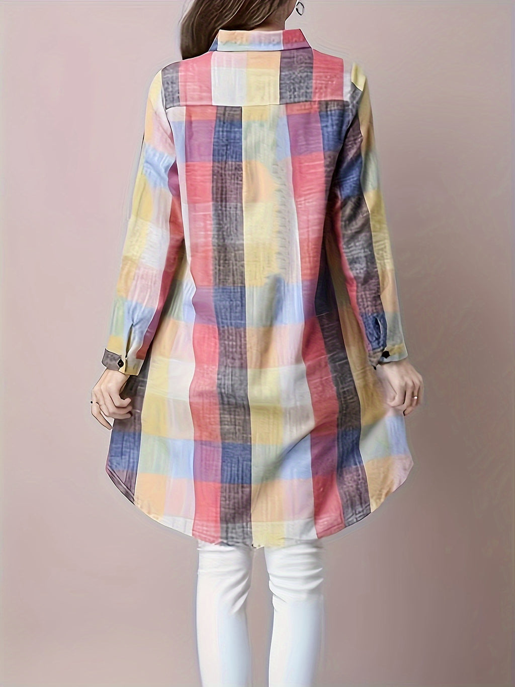 Women's Plaid Shirt Chic Women Blouse Elegant and Women's Blouses New In External Clothes Korean Style - Mixed colors