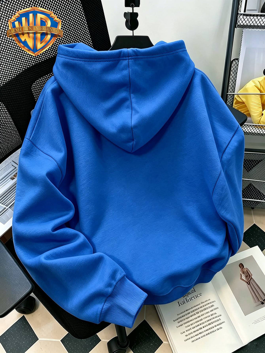 Warner Bros Official American Cartoon Batman Streetwear Print Creative Casual Hoodie - Men's Fashion Hoodie, Adjustable Drawstring Loose and Comfortable Sweatshirt, Suitable for Daily and Outdoor Sports Wear, the Perfect Choice for Warmth in Autumn - Blue