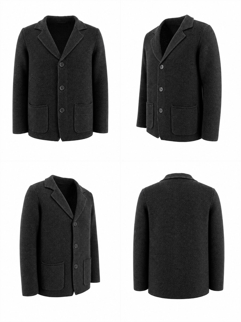 10 Colors Available High-End Style Autumn Winter New British Light Luxury Vintage Cardigan Old Money Style Knit Cardigan Sweater Commuter Autumn Winter Green Fruit Collar Warm Jacket - Black