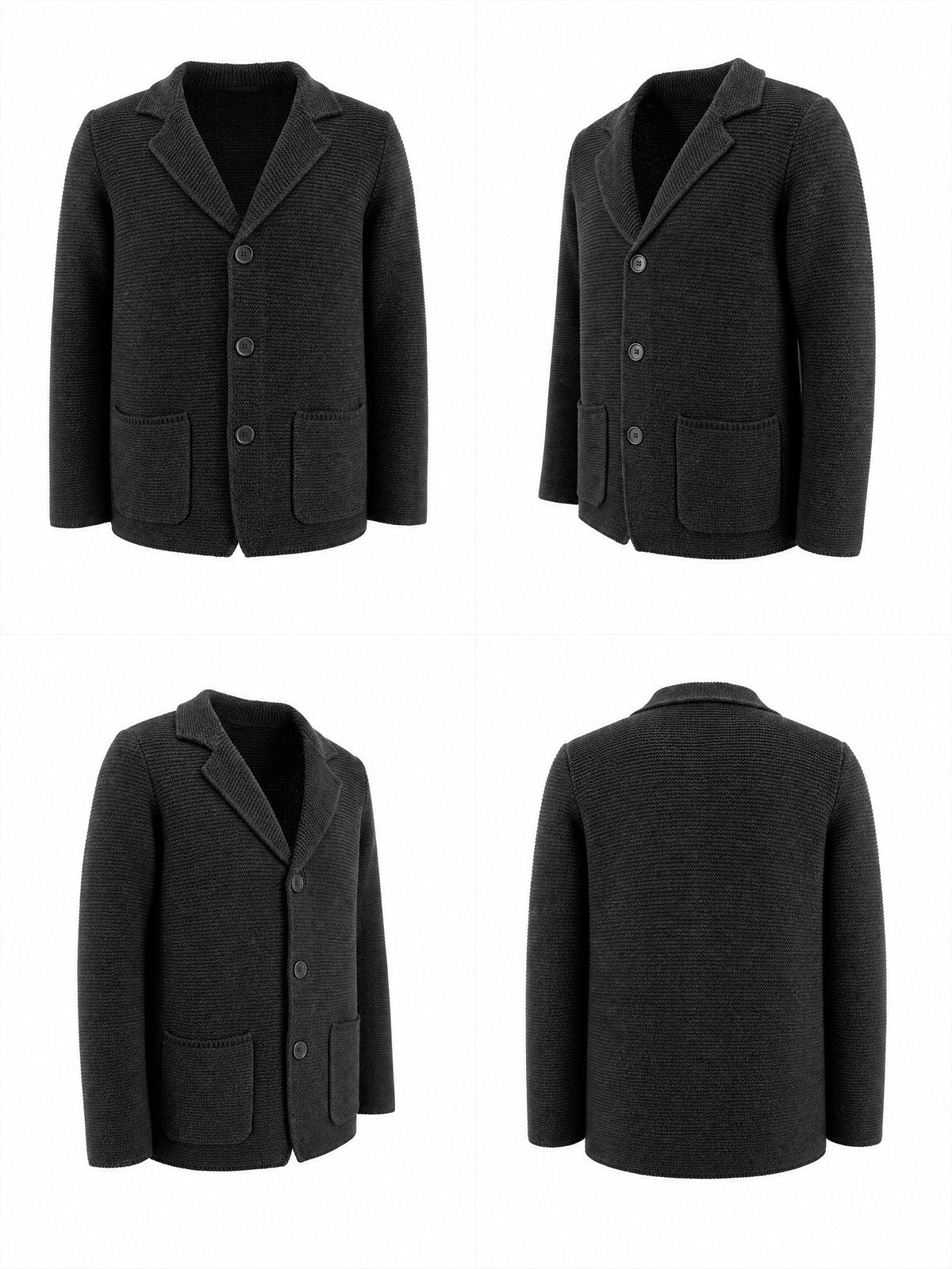 10 Colors Available High-End Style Autumn Winter New British Light Luxury Vintage Cardigan Old Money Style Knit Cardigan Sweater Commuter Autumn Winter Green Fruit Collar Warm Jacket - Black