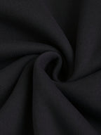 Women's Fashion Color Block Zip-Up Jacket - Black