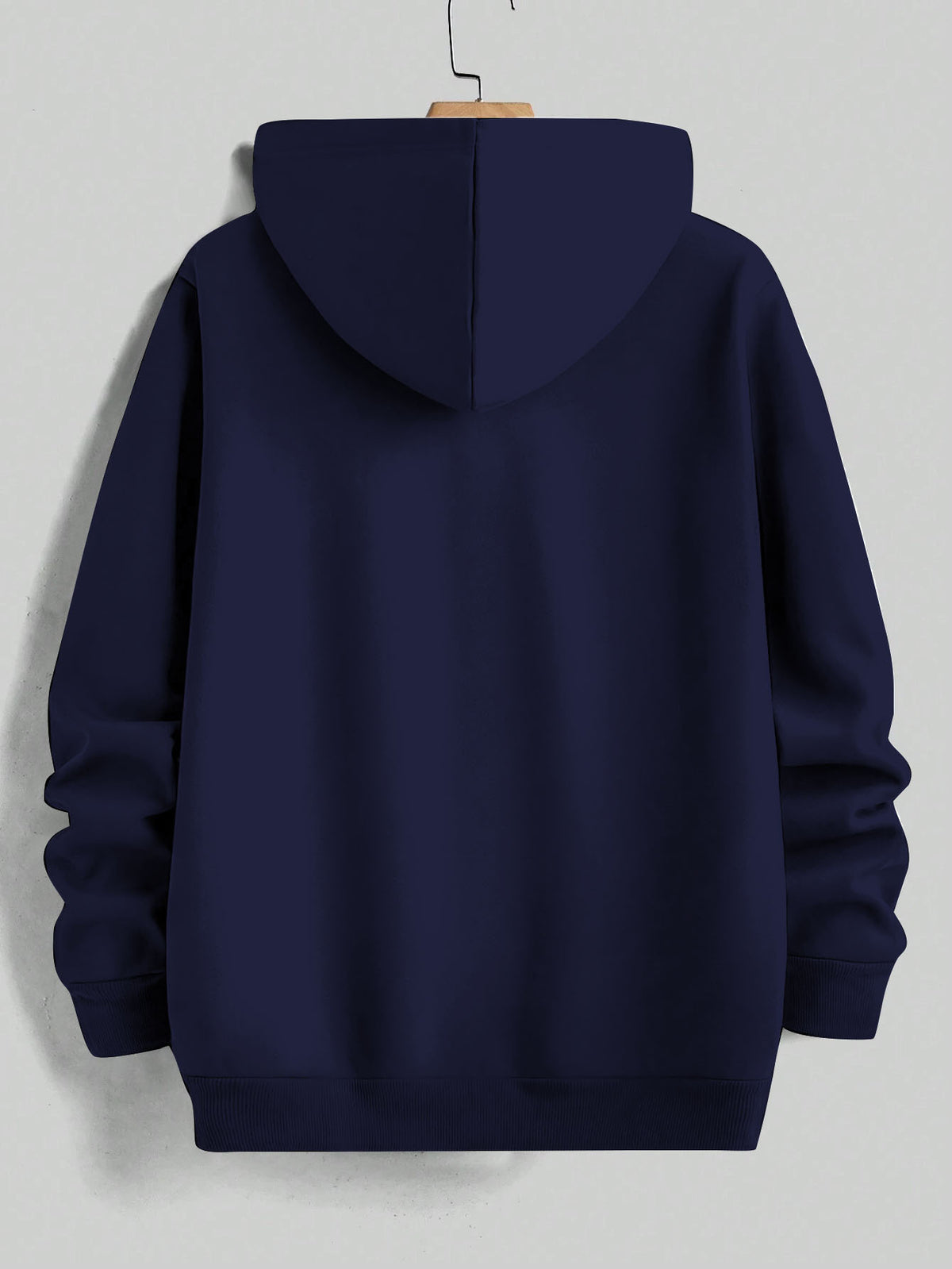American High Street Handwritten Signature Hooded Sweatshirt for Men, Trendy Casual Pullover Top, Versatile Daily Wear, Slimming Long Sleeve Commuter Hoodie - Navy Color