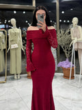 Wine Red Lace Double-layer Strapless, Cinched Waist, Tight and Hip-hugging Dress, Long Dress, Elegant, Fashionable, Sexy, Simple and Grand, Party, Gathering, Daily Vacation, Wedding, 1pc Evening Dress, Autumn, Ladies' Ins, Christmas Holiday - Burgundy