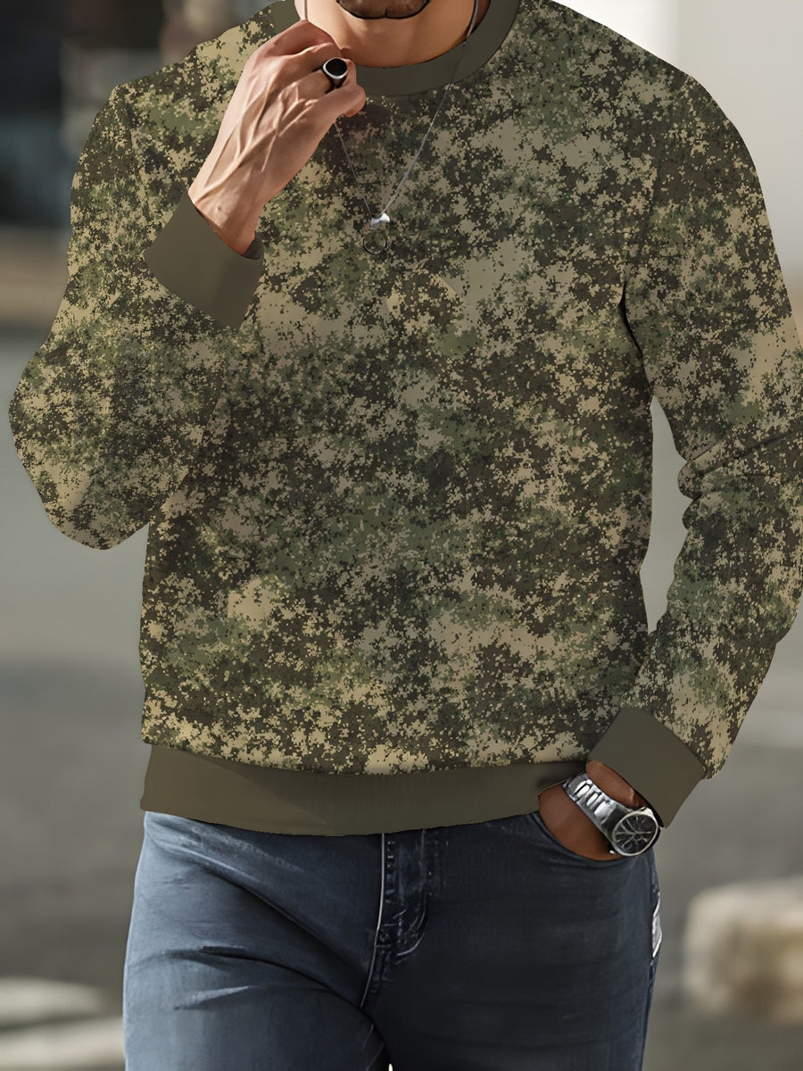 Autumn Winter New Men'S Round Neck Sweatshirt, Casual Print Long Sleeve Round Neck Sweatshirt - Mixed colors