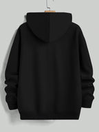 Men'S Yellow Hoodie with "And We'll Love You" Print - Cozy Fleece-Lined Pullover with Kangaroo Pocket, Casual Drawstring Hooded Sweatshirt for Spring & Fall, Comfortable Clothing | Relaxed Fit Hoodie | Fleece Lined Hoodie - Black