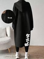 Women'S Fashion Color Block Jacket Zipper Outerwear - Black