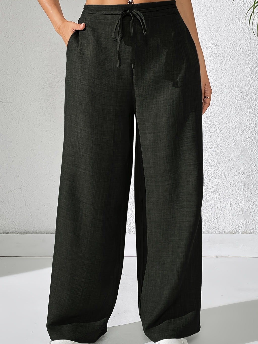 Drawstring Women'S Long Pants - Black