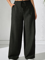 Drawstring Women'S Long Pants - Black