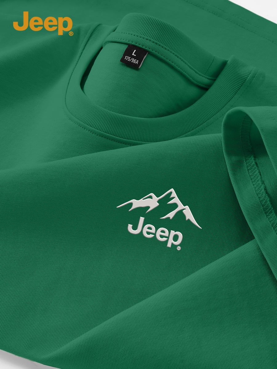 JEEP Men'S 100% Short Sleeve T-Shirt, Casual Fashion Comfort Sports Tee for Summer - Blackish Green