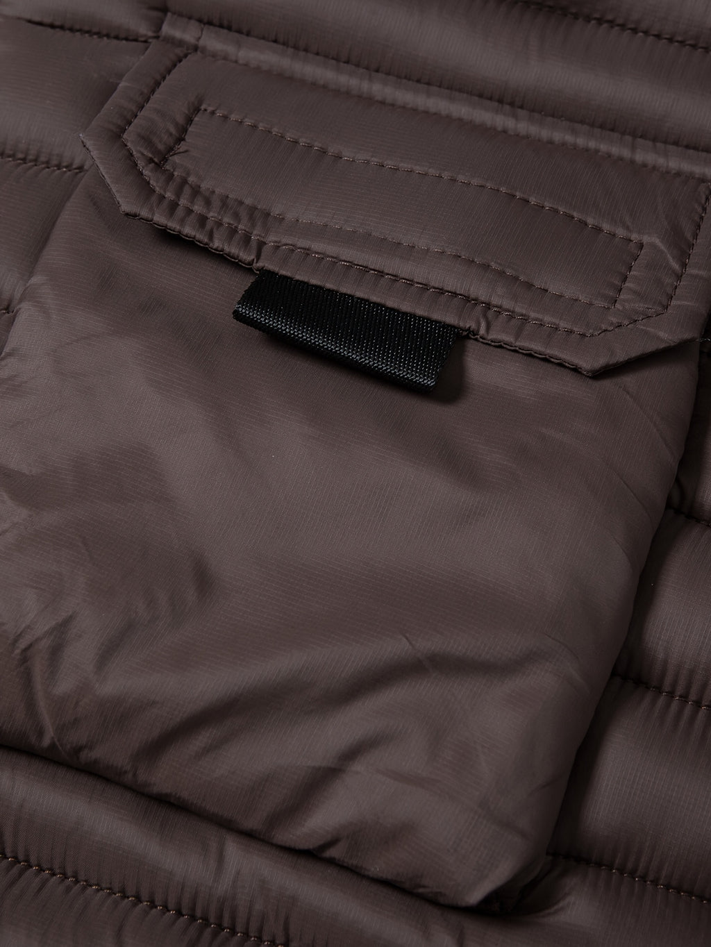 Men'S Horizontal Quilted Winter Jacket, Brown Corduroy Collar, 4-Pocket Utility Style with Ribbon Loops, Full-Zip Closure, Lightweight Warm Padded Coat, Suitable for Skiing, Riding, Hiking, Camping, Casual Commute And Business Attire - Coffee Color