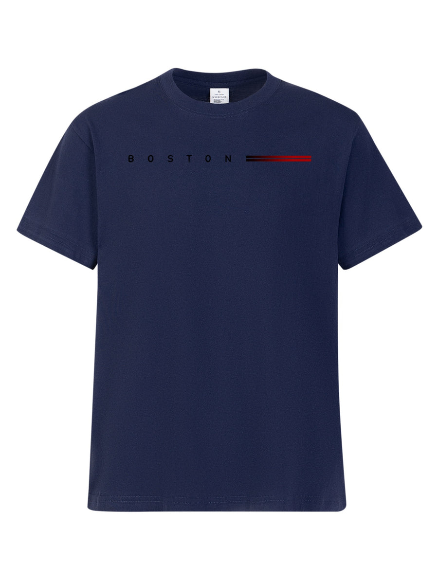 Heavyweight Men's 100% Pure Cotton Crew Neck Printed T-Shirt, a Stylish and Versatile High-Quality Top, an Essential for Daily Wear, Street Jogging, and Other Casual Outfits - Blue