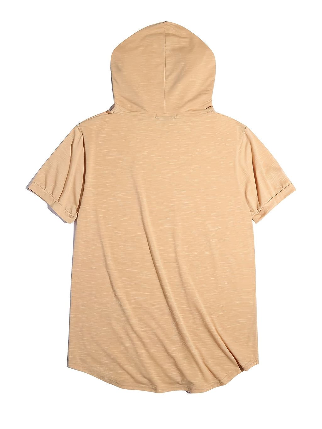 [Pearson OBM] Spring/Summer New Men'S Solid Easy Fashion Hooded Short Sleeve Top, Soft And Comfortable Machine Washable Fabric, Casual Trendy Athletic, Suitable for Running Fitness Outdoor Activities, Multi-Color Available - Khaki