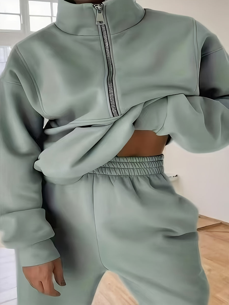 Women's Sportswear and Casual Set - Pea Green Color