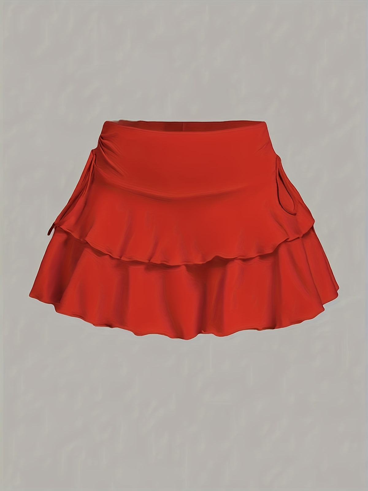 Cross-border European and American Women's Fashion, Elegant Commuter High-Quality Textured Casual Versatile Skirt, Women's Summer High-End Feel Skirt - Red