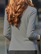 Elegant Fashionable Women'S Top | Solid Color, Regular Length, Suitable For Spring/Summer - Grey