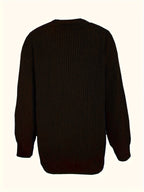 Women'S Autumn Winter New V-Neck Single Button Long Sleeve Solid Color Cardigan - Black