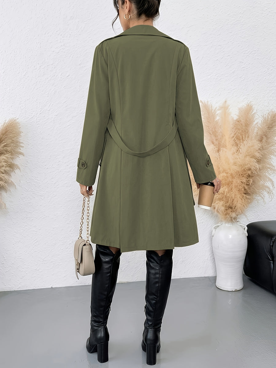 Women's Jacket with Elasticized Waist, Elasticized Cuffs, and Buttons - Green