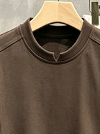 Versatile and Comfortable Men's Spring/Autumn Base Layer Top, Designer Long-Sleeve T-Shirt, Stylish High-Quality Comfortable  Trendy Vintage Top - Coffee Color