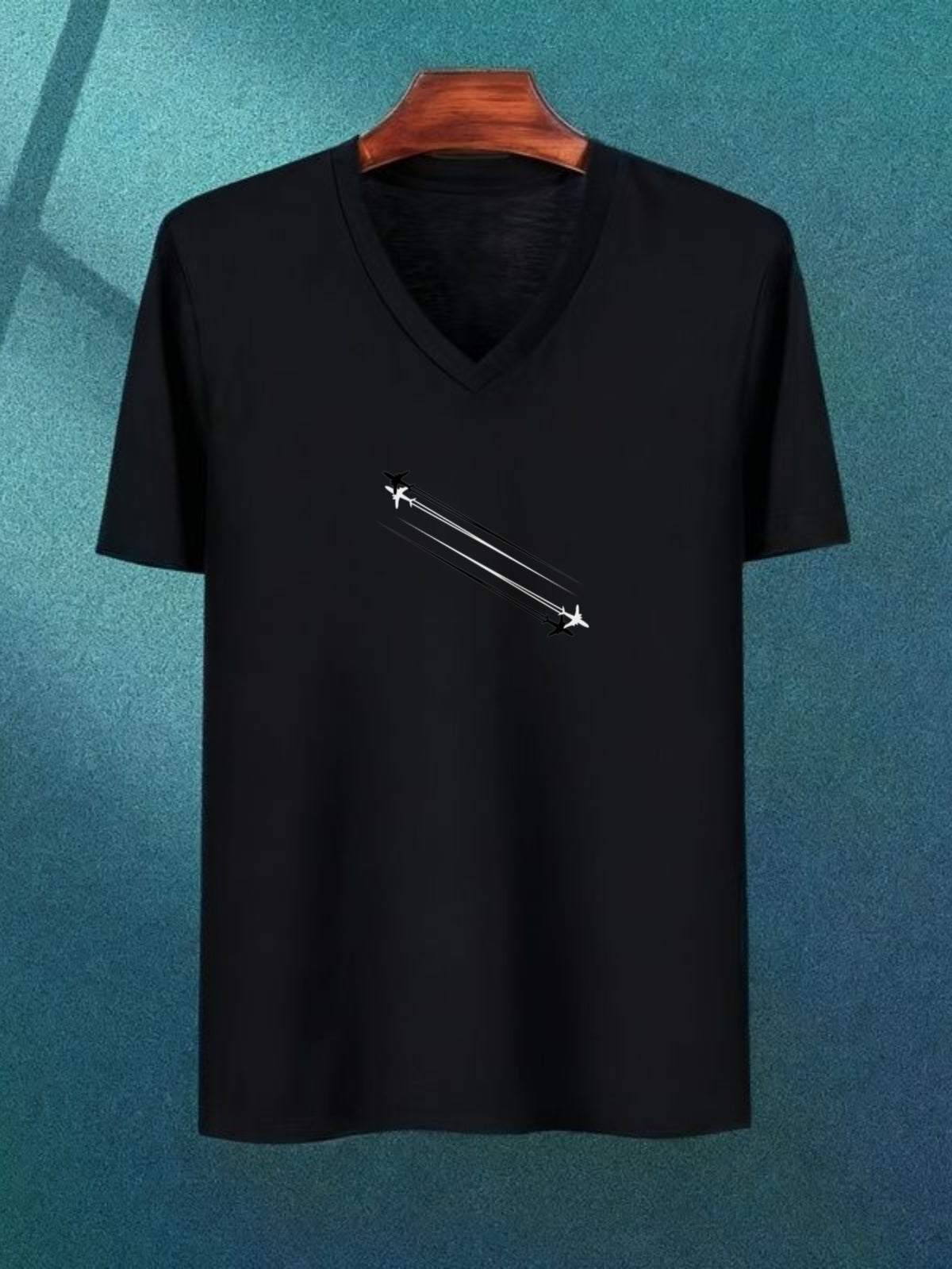 Casual Style Men'S T-Shirt Star Trail Design Summer Wear Gift for Him - Black