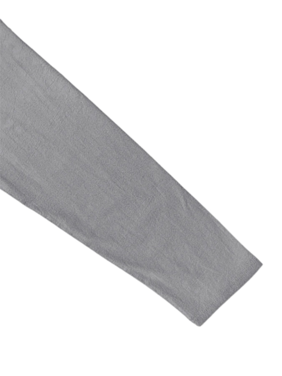 1pc Daily Holiday Outfit Essential, Minimalist Casual Style Pleated Breathable Linen Men'S Hooded Long Sleeve Polo Shirt, Half-Button Loose Non-Stuffy, Outdoor Commute All-Season Men'S Clothing - Grey