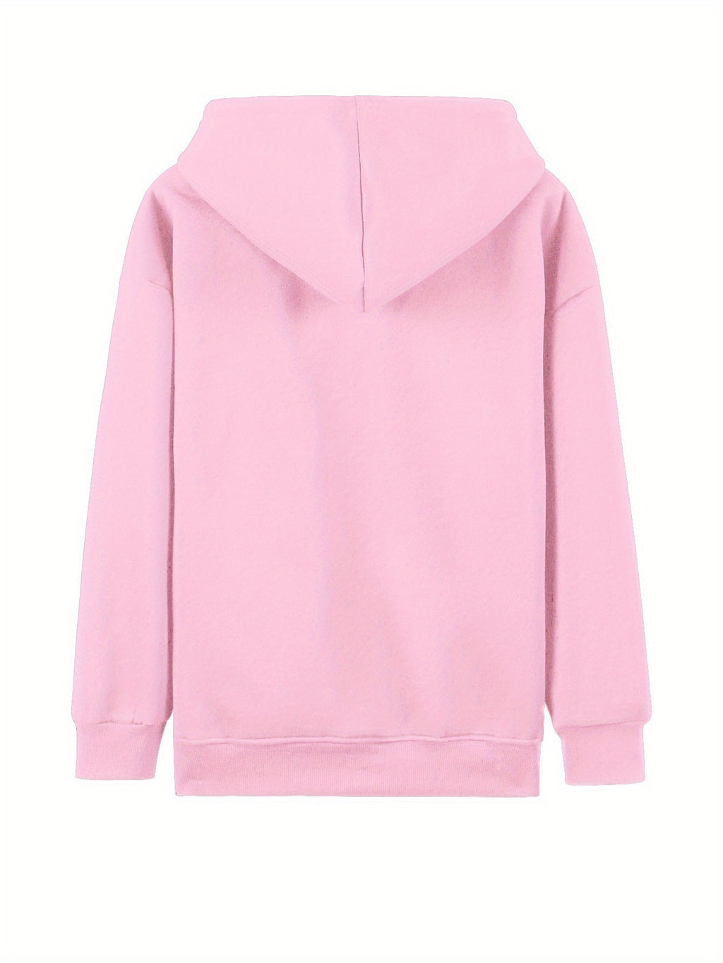 Plus Size - Plus Size - Women'S Plus Size Casual Zip Hoodie with Striking Heart Print, Chest And Sleeve Pattern, Comfortable Machine-Washable Hooded Jacket, And Long-Sleeve Zippered Sweatshirt with Front Pockets - Pink Color