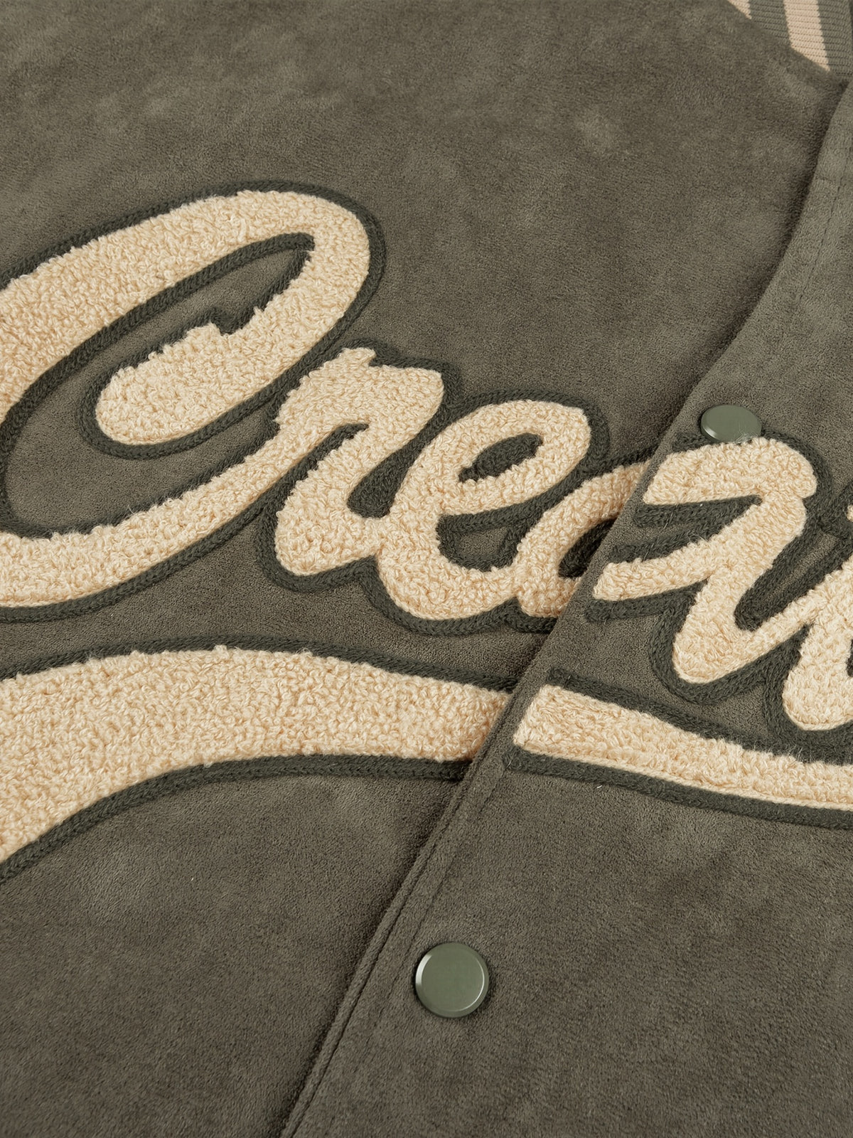 Men'S Casual Fashion Loose Comfortable Breathable Velvet Couple Jacket, All-Match Individual Letter Embroidery Outdoor Sports Baseball Coat, Suitable for Daily Commute Wear, Ideal Gift - fern green