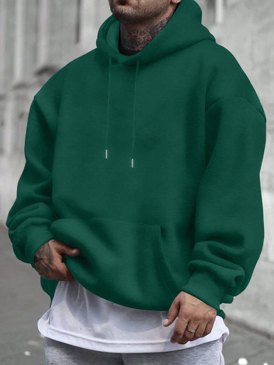 Men'S Casual Hooded Sweatshirt with Graphic - "It'S Not Over Until You Quit" Design, Thick Sportswear, Long Sleeve, Regular Fit, Ideal for Spring/Fall, Autumn Casual Wear|Casual Style Hoodie| Sweatshirt - Dark Green