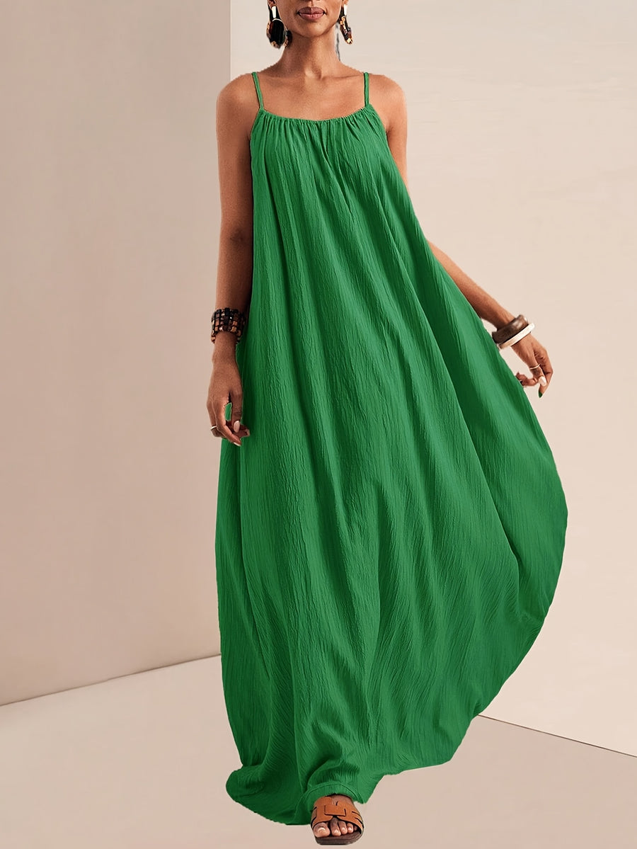 Women'S Solid Color Cami Dress - Green