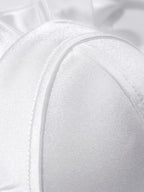 Summer Women's Elegant Bustier Top, Casual Satin Back Zipper Boned Slim Fit Camisole Top, Y2K Cute and Sexy Sleeveless Crop Top, New Vintage Luxury Body Shaping Corset, Women's Holiday Outfit, Suitable for Vacations, Parties, Weddings, Country Music - White