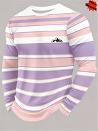 Men's Printed Long-sleeve T-shirt, Breathable and Comfortable, Suitable for Casual Sports - Mixed Color 4
