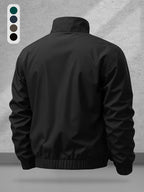 Men'S Sports Casual Jacket with a Contrasting Zipper Design And Print Details, Model JK5653 - Black