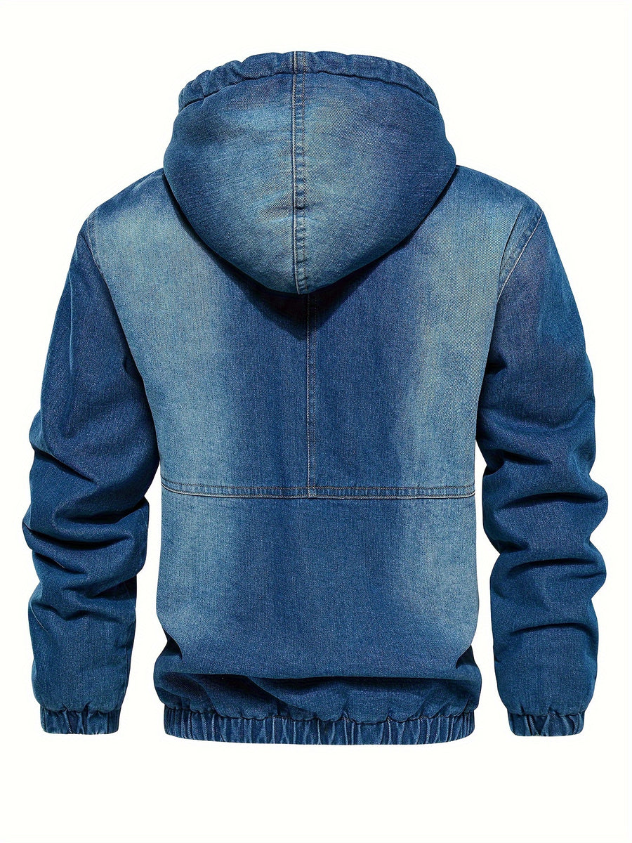 Men's Outdoor Casual Denim Jacket - Blue